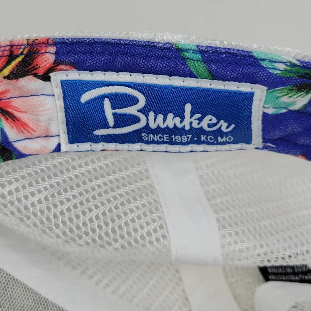 Bunker‎ KCMO Athletic Snapback Trucker Hat Blue Hawaiian Tropical OSFA READ